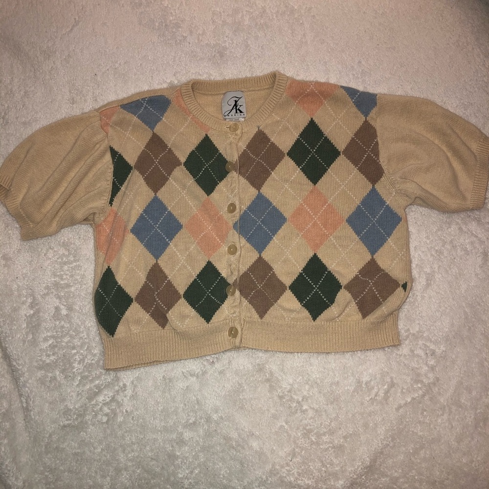 Puff sleeve JK America knit sweater